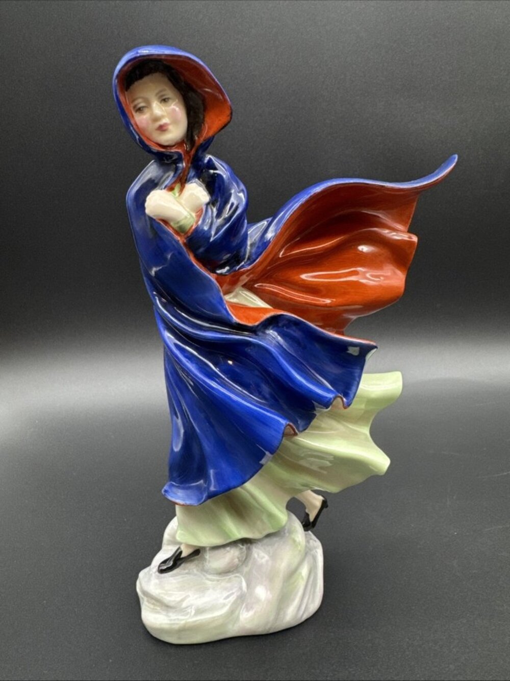 Vintage Royal Daulton HN 2746 May Douglas Tootle Blue Cape Lady Figurine